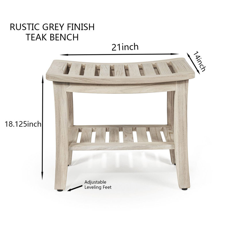 TeakCraft 21'' W Teak Shower Bench & Reviews | Wayfair